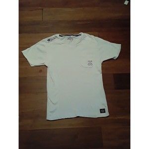 Denim Seventy3 White Ribbed  Front Pocket V-neck Men T Shirt Size M Preowned